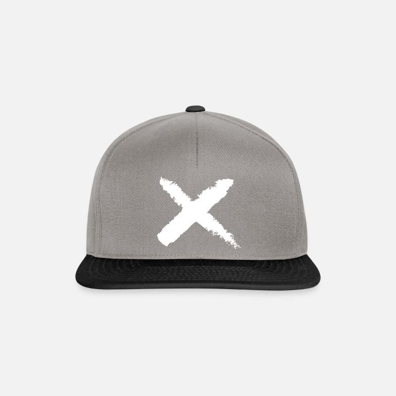 Grunge Kreuz - Snapback Cap - Graphit/Schwarz