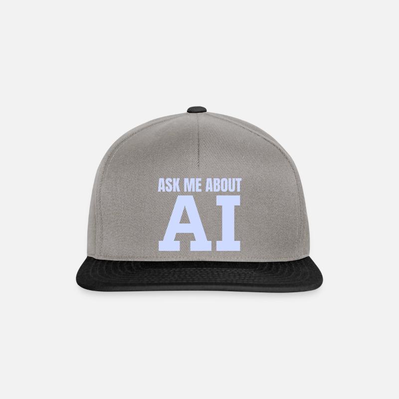 Ask me about AI - Snapback Cap - graphite/black