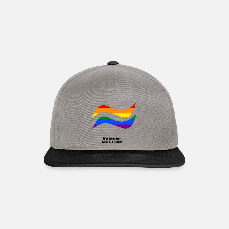 Sternzeichen Wassermann Pride Design - Snapback Cap - Graphit/Schwarz