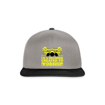 I'm A Drummer Created To Worship 3 - Snapback Cap - graphite/black - Front