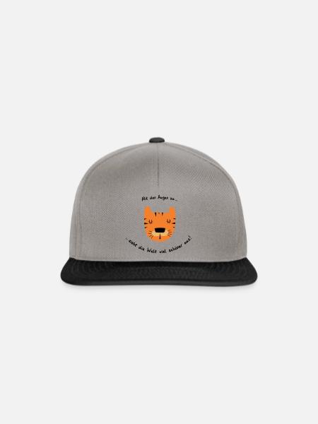 Mit den Augen zu sieht die Welt viel schöner aus. - Snapback Cap - Graphit/Schwarz