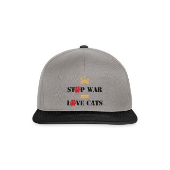 Stop War Love Cats - Snapback Cap - Graphit/Schwarz - Vorne