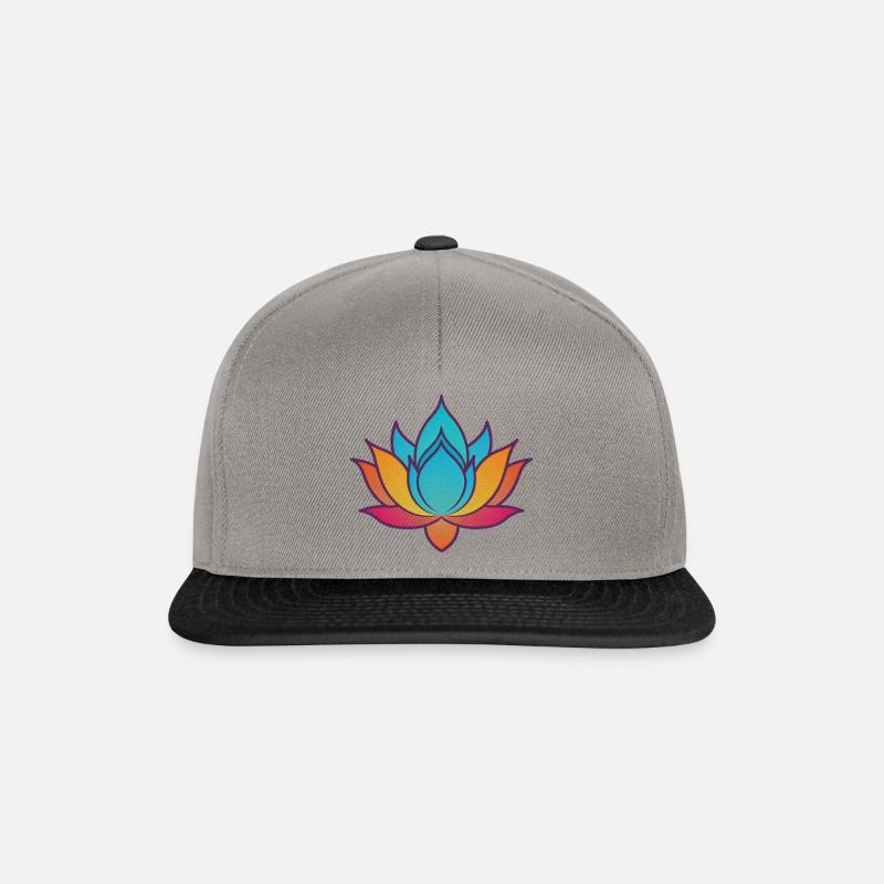 Farbiger Lotus - Snapback Cap - Graphit/Schwarz