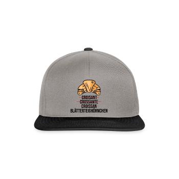 Süßes französisches Croissant lustig Bäcker Spruch - Snapback Cap - Graphit/Schwarz - Vorne