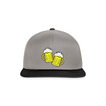 Bier Anstossen Saufen - Snapback Cap - Graphit/Schwarz - Vorne