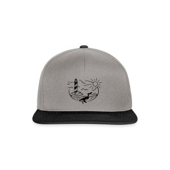Phare Baleine Mer Côte Soleil Maritime - Casquette snapback - gris graphite/noir - Devant