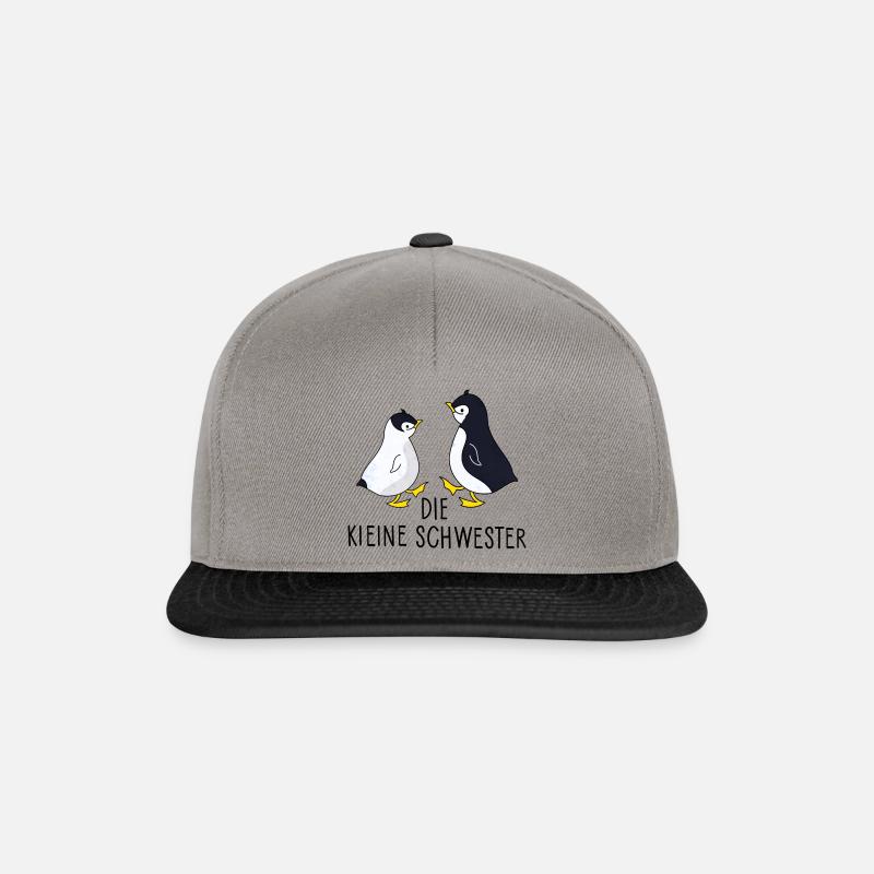 Dei kleine Schwester (Pinguin) - Snapback Cap - Graphit/Schwarz