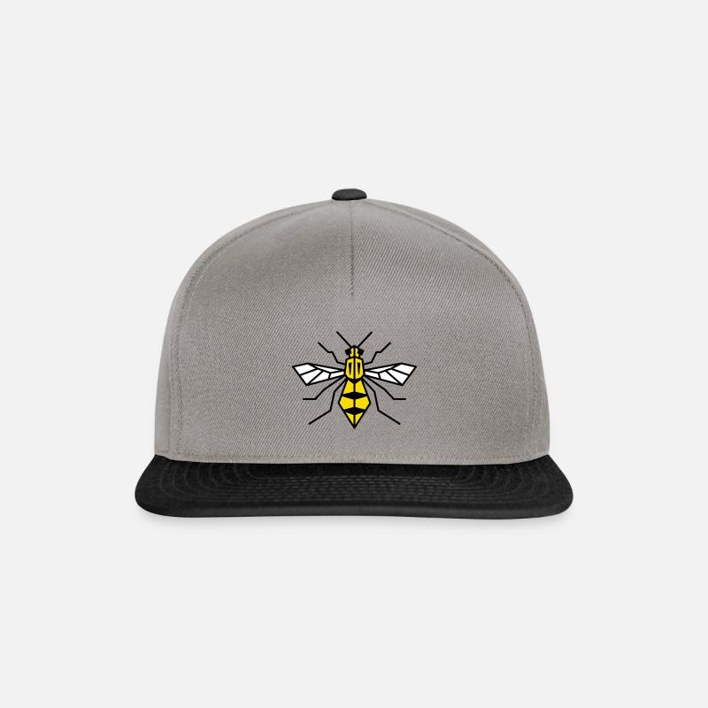 Geometric Bee - Snapback Cap - graphite/black