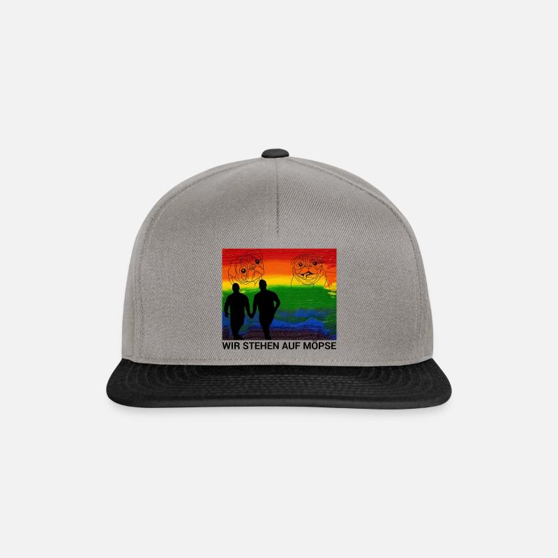 Möpse und Liebe - Eine unbeschwerte Zuneigung - Snapback Cap - Graphit/Schwarz
