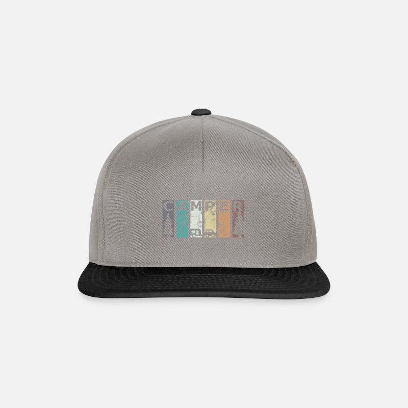 Camp Wohnwagen Camper Tanne, Camping, campen, Camp - Snapback Cap - Graphit/Schwarz