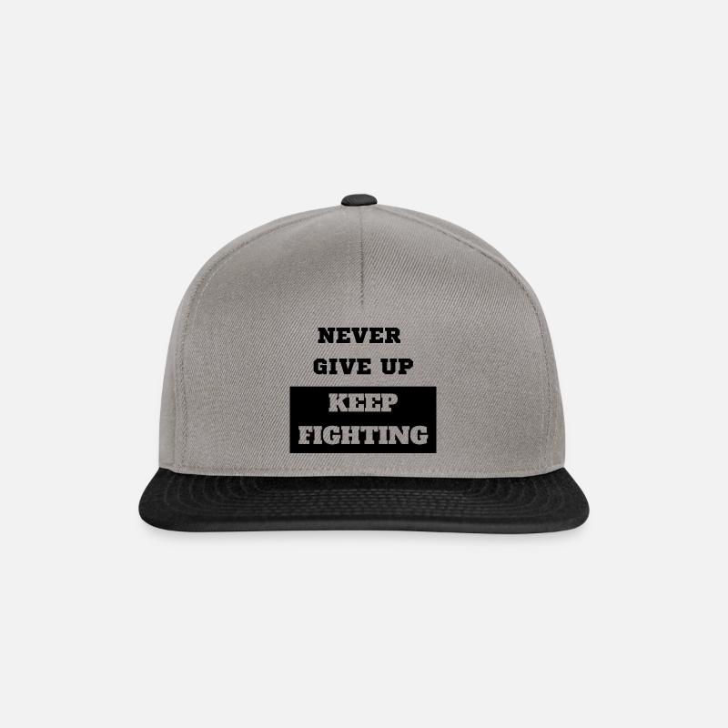Never give up keep fighting - Snapback Cap - Graphit/Schwarz