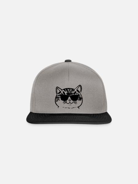 Cool Cat Katze Kätzchen Haustier Katzenliebhaber - Snapback Cap - Graphit/Schwarz