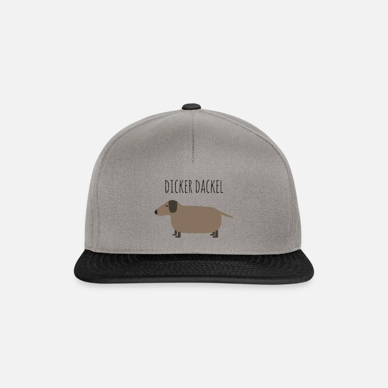 Dicker Dackel süßer Hund - Snapback Cap - Graphit/Schwarz