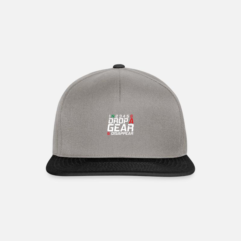 1N23456 Drop A Gear And Disappear Motorcycle TShir - Snapback Cap - graphite/black