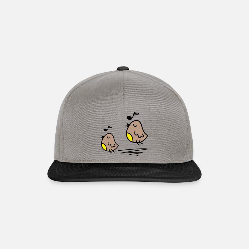 Vögelchen Noten, singen pfeifen - Snapback Cap - Graphit/Schwarz
