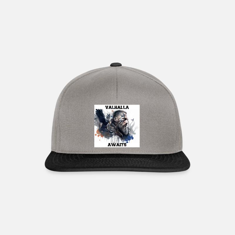 Valhalla vous attend - Casquette snapback - gris graphite/noir