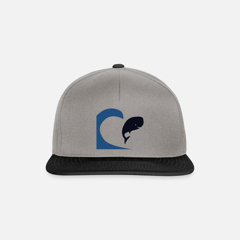 Wal mit Welle - Snapback Cap - Graphit/Schwarz