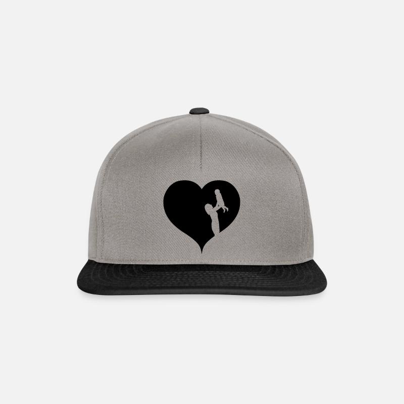 Frau Kind Herz Familie Geschenkidee - Snapback Cap - Graphit/Schwarz