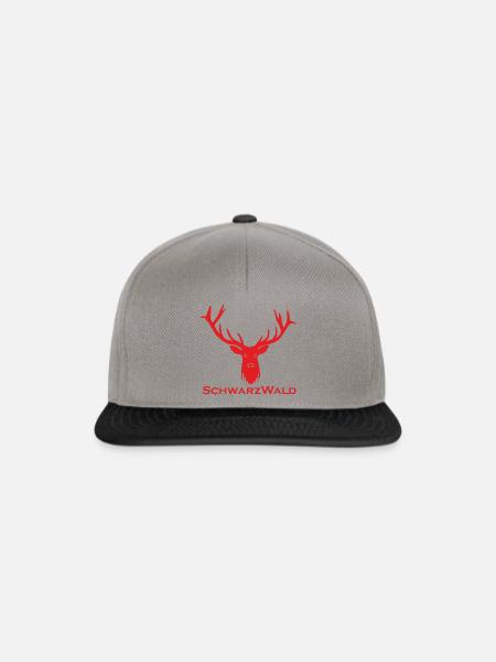 Schwarzwald Hirsch - Uni rot - Snapback Cap - Graphit/Schwarz