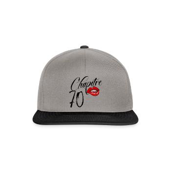 Anniversaire 70 ans Femme chapitre 70 - Casquette snapback - gris graphite/noir - Devant