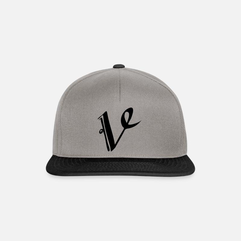 V - Casquette snapback - gris graphite/noir