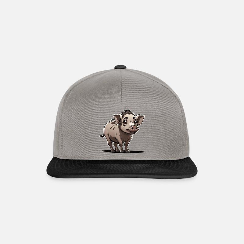 Warzenschwein - Snapback Cap - Graphit/Schwarz