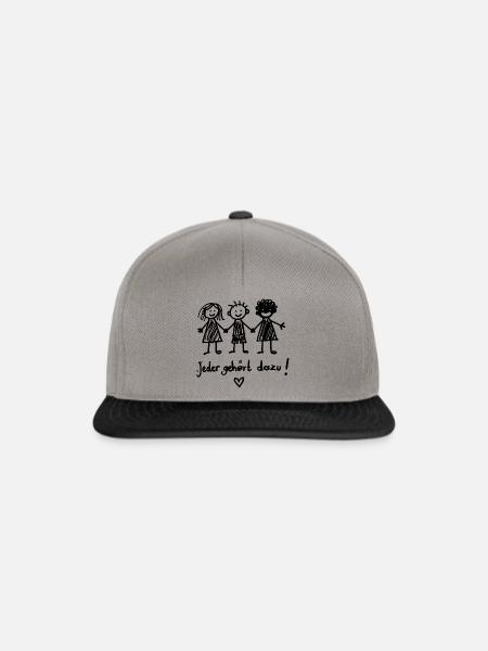 Jeder gehört dazu - Snapback Cap - Graphit/Schwarz