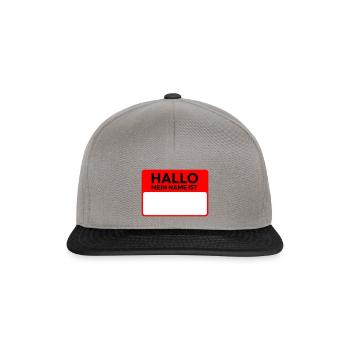 Mein Name ist Namensschild - Snapback Cap - Graphit/Schwarz - Vorne