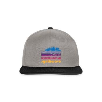 synthwave pandanus - Snapback Cap - graphite/black - Front