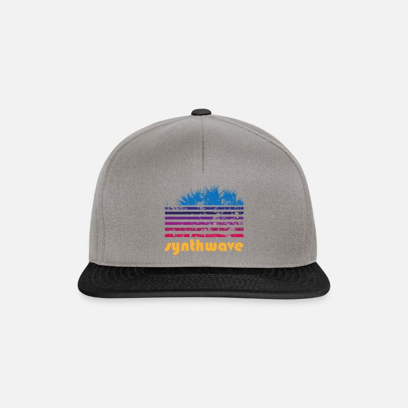 synthwave pandanus - Snapback Cap - Graphit/Schwarz