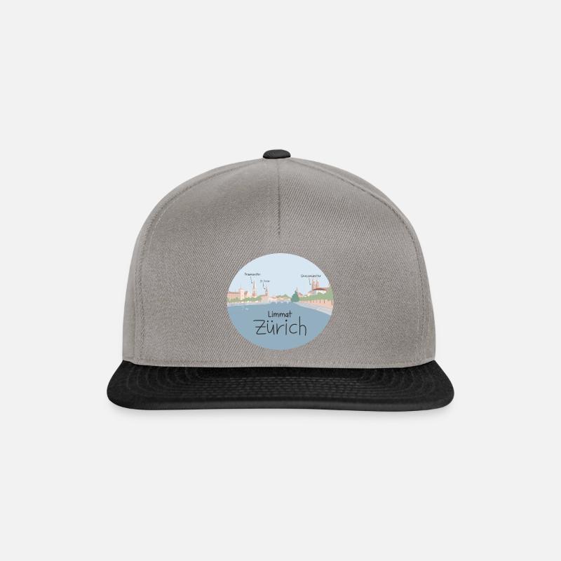 Zürich - Limmatblick - Snapback Cap - Graphit/Schwarz
