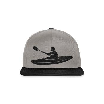 Kayak whitewater paddle vintage - Snapback Cap - graphite/black - Front