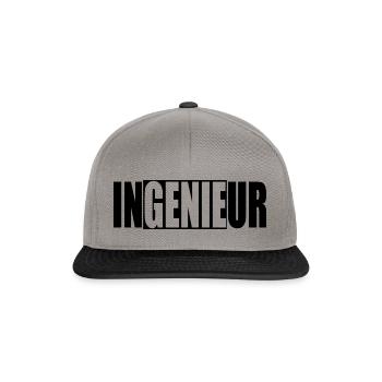 Ingenieur Genie Lustig Geschenk - Snapback Cap - Graphit/Schwarz - Vorne