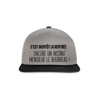 C'est bientôt la rentrée des classes - Casquette snapback - gris graphite/noir - Devant
