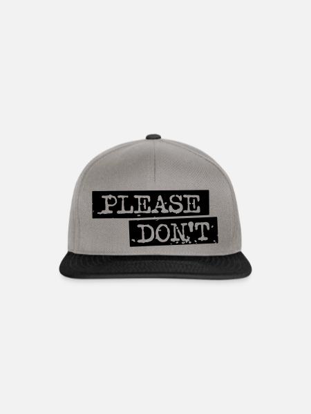 PLEASE DON'T - Snapback Cap - Graphit/Schwarz