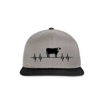 Herzschlag Kuh - Snapback Cap - Graphit/Schwarz - Vorne