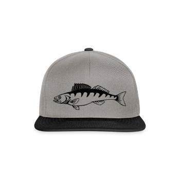 Pêche au poisson de sandre - Casquette snapback - gris graphite/noir - Devant