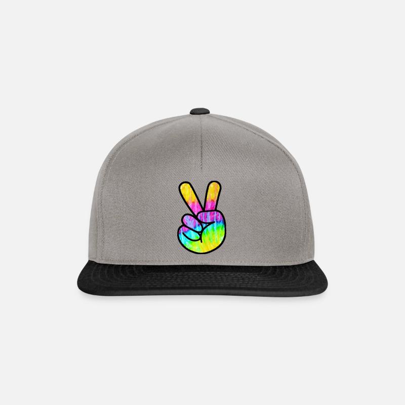 Victory Finger - Friedenszeichen - Snapback Cap - Graphit/Schwarz