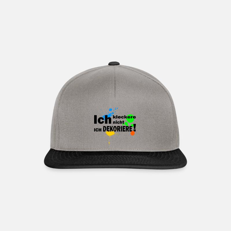 Ich kleckere nicht ich dekoriere 1- Farbklecks - Snapback Cap - Graphit/Schwarz