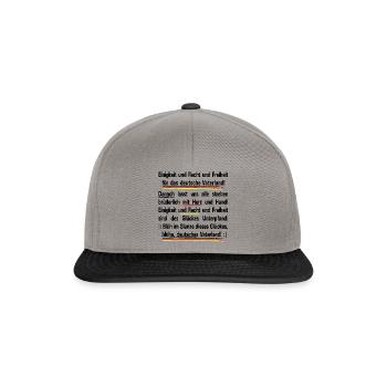 deutsche Hymne Text - Snapback Cap - Graphit/Schwarz - Vorne