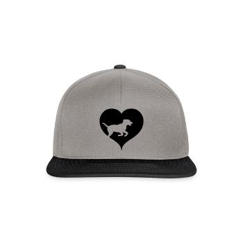 Chiens avec coeur noir - Casquette snapback - gris graphite/noir - Devant