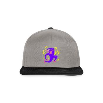 A monkey and its bananas - Snapback Cap - graphite/black - Front