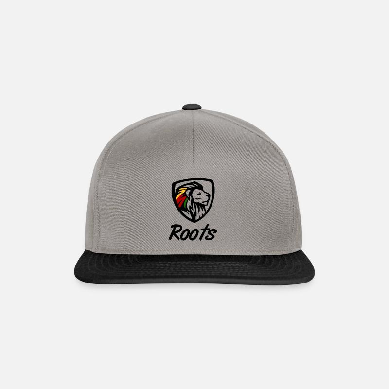 Roots Rasta Reggae. Rastafari und der Löwe - Snapback Cap - Graphit/Schwarz