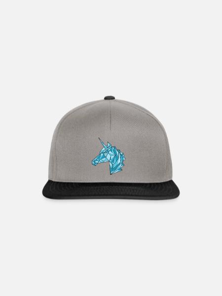 Unicorn Polygon Einhorn - Snapback Cap - Graphit/Schwarz