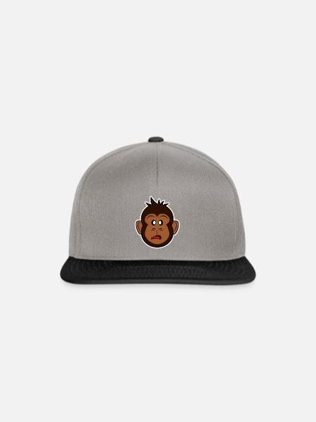 Lustiges Affengesicht Comic Affe Geschenk - Snapback Cap - Graphit/Schwarz