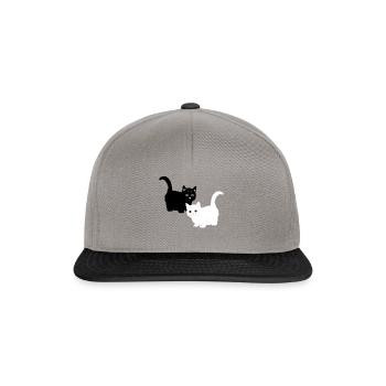 Katzen - Snapback Cap - Graphit/Schwarz - Vorne