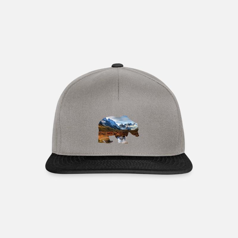 Bär Gebirge - Snapback Cap - Graphit/Schwarz