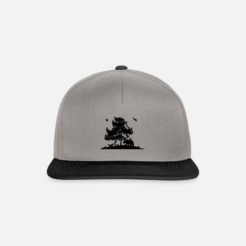 Wald Tiere Gemeinschaft I Geschenkidee - Snapback Cap - Graphit/Schwarz