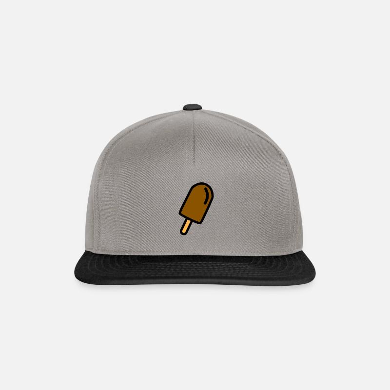 Une glace au chocolat brun sur un bâton - Casquette snapback - gris graphite/noir