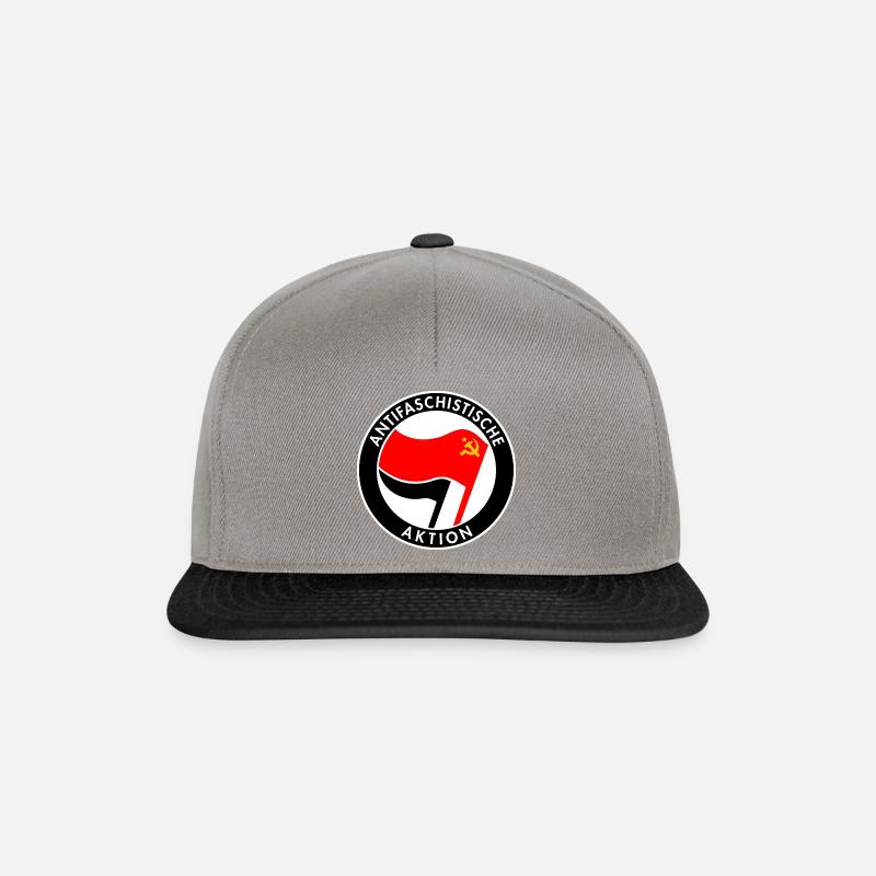 Antifa Logo - Hammer & Sickle - Snapback Cap - graphite/black